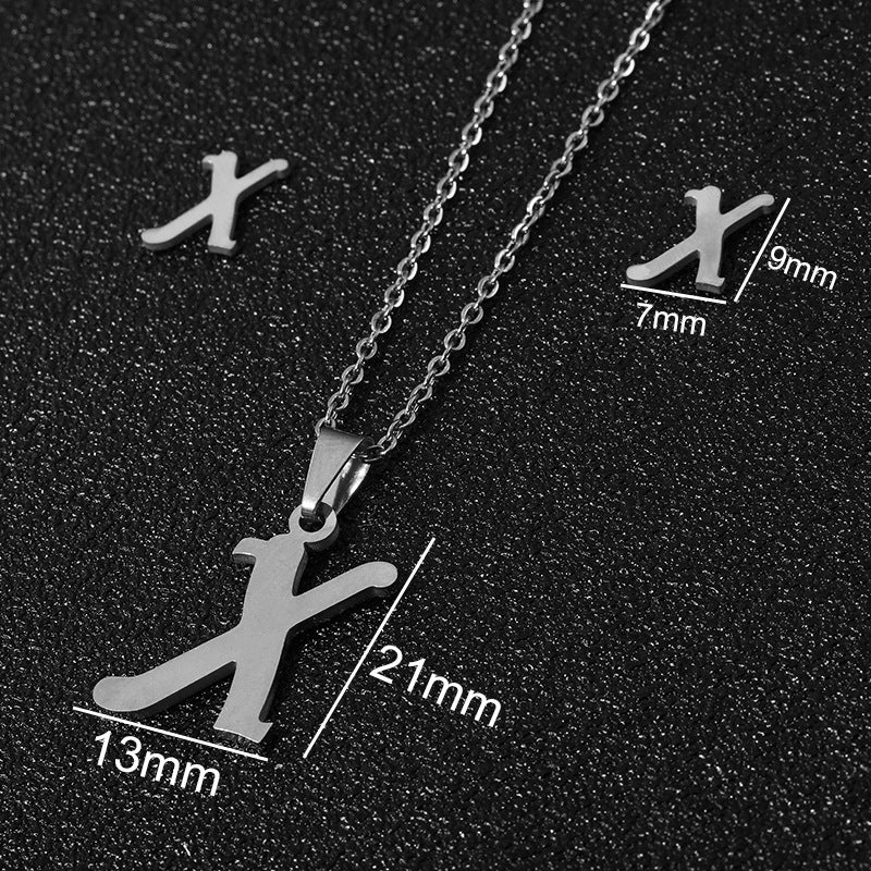 26 stainless steel alphabet necklaces