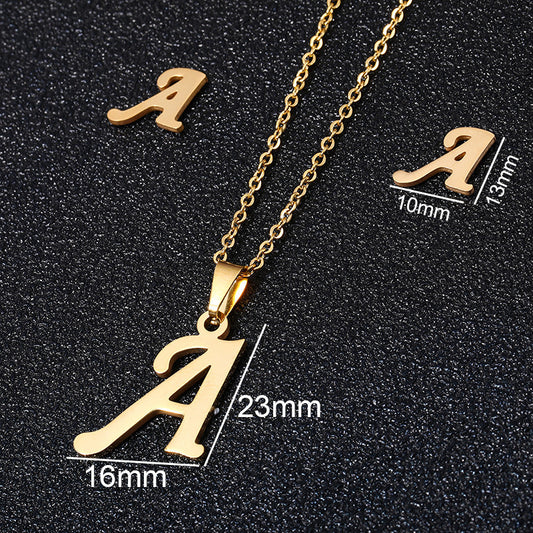 26 stainless steel alphabet necklaces