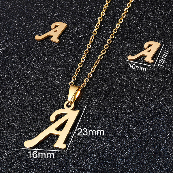 26 stainless steel alphabet necklaces