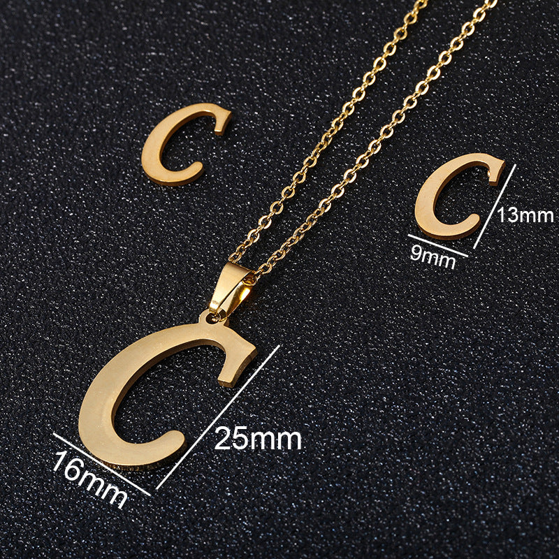 26 stainless steel alphabet necklaces
