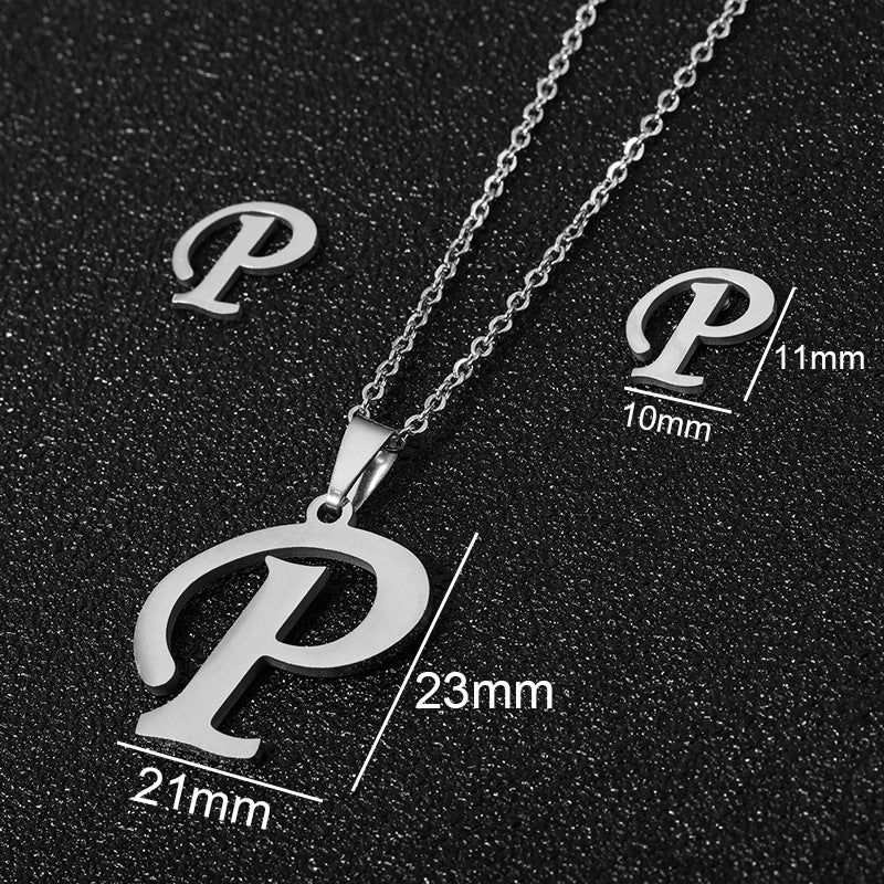 26 stainless steel alphabet necklaces