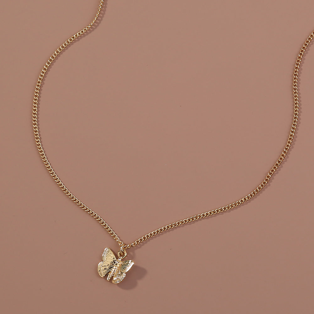 pure gold plated Buterfly necklace.