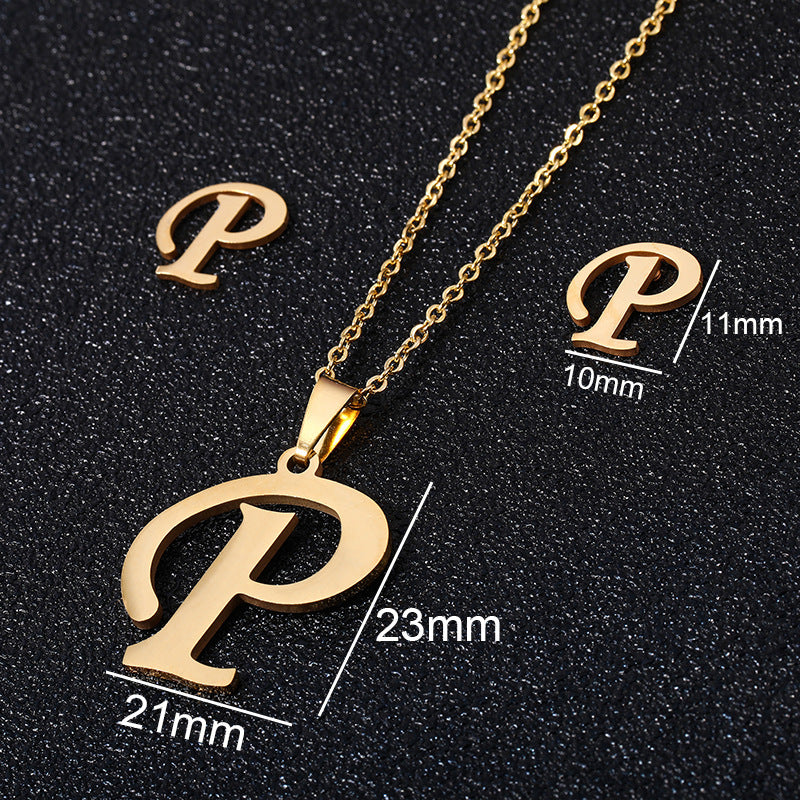 26 stainless steel alphabet necklaces