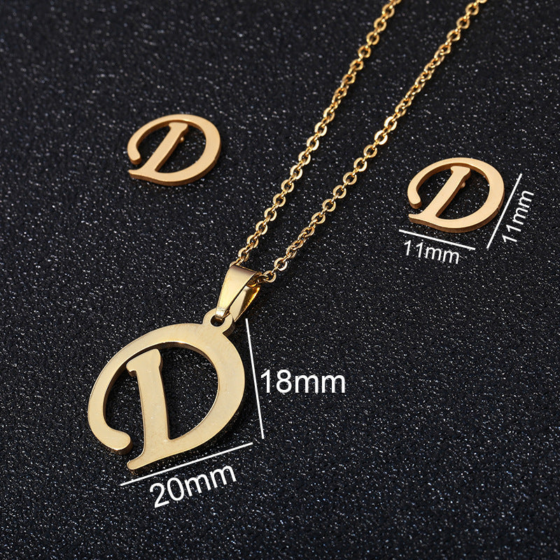 26 stainless steel alphabet necklaces