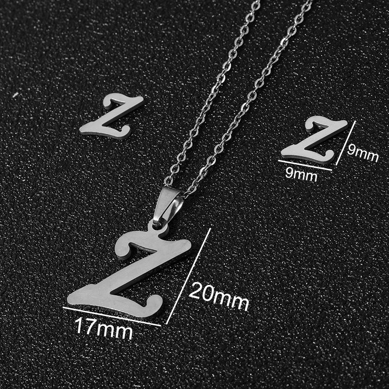 26 stainless steel alphabet necklaces