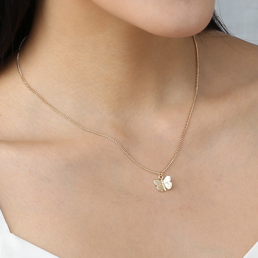 pure gold plated Buterfly necklace.