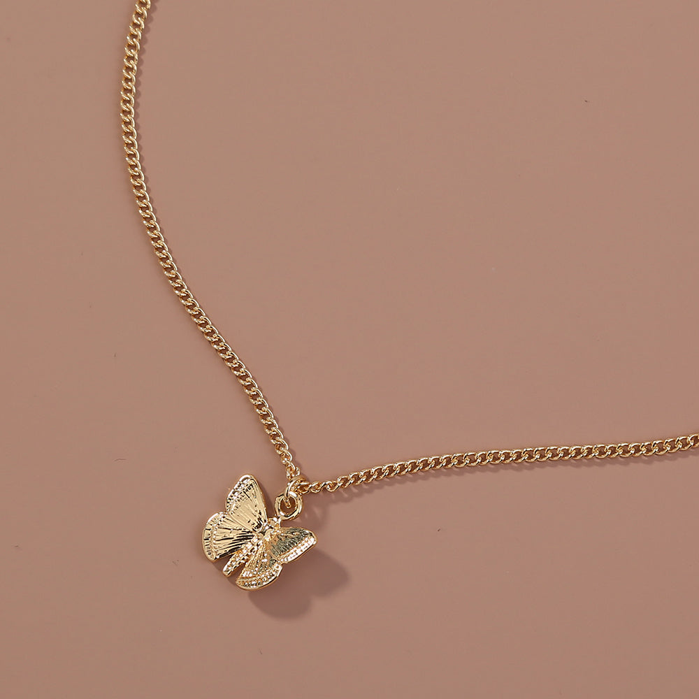 pure gold plated Buterfly necklace.